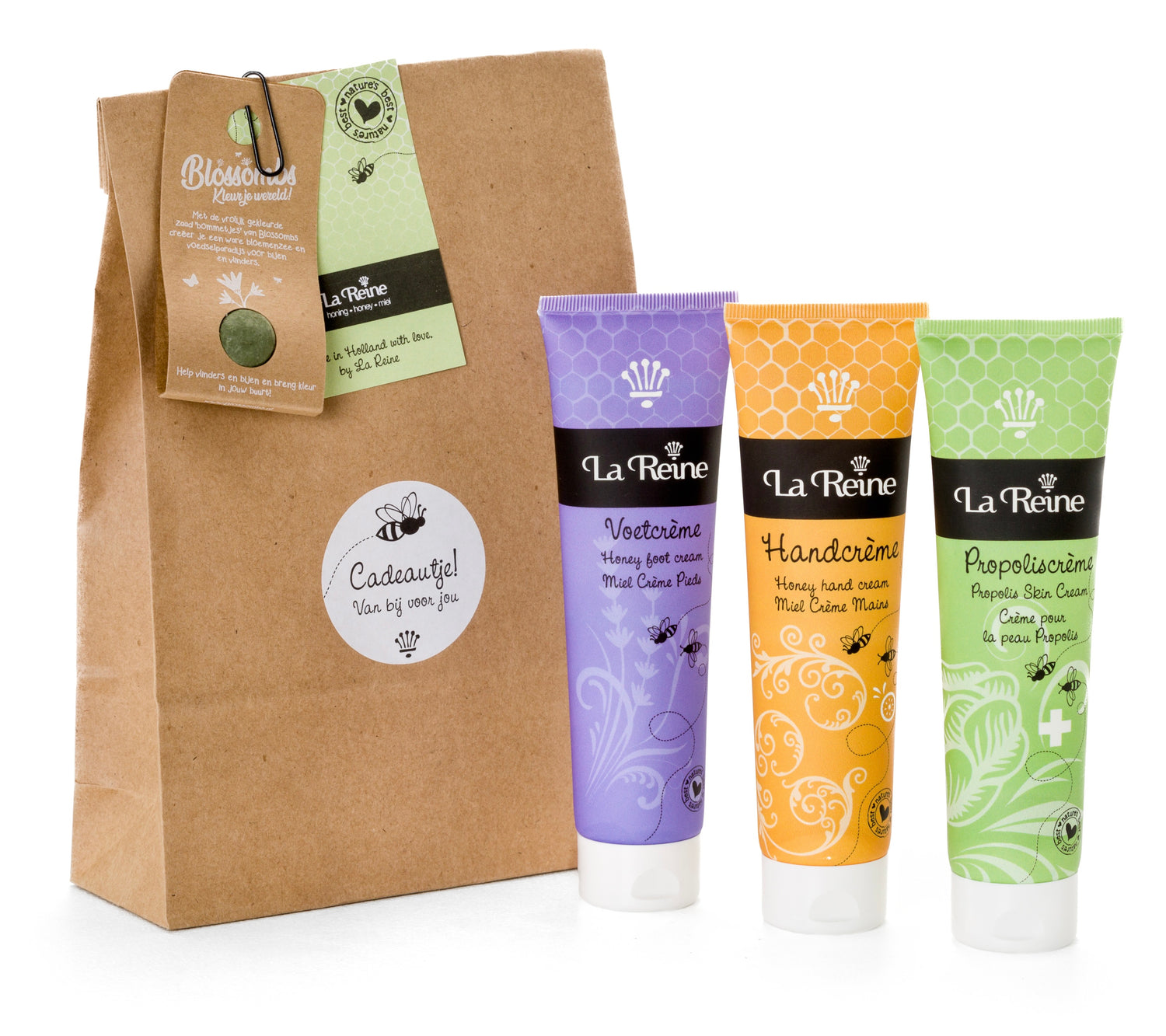 LA REINE CADEAU PAKKET HAND & VOET & PROPOLIS + GRATIS BLOEMBOMMETJE